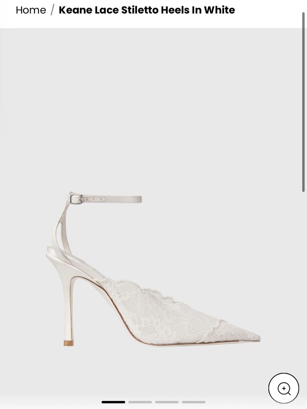 Keane Lace Ankle-Strap Stiletto Heels in White
